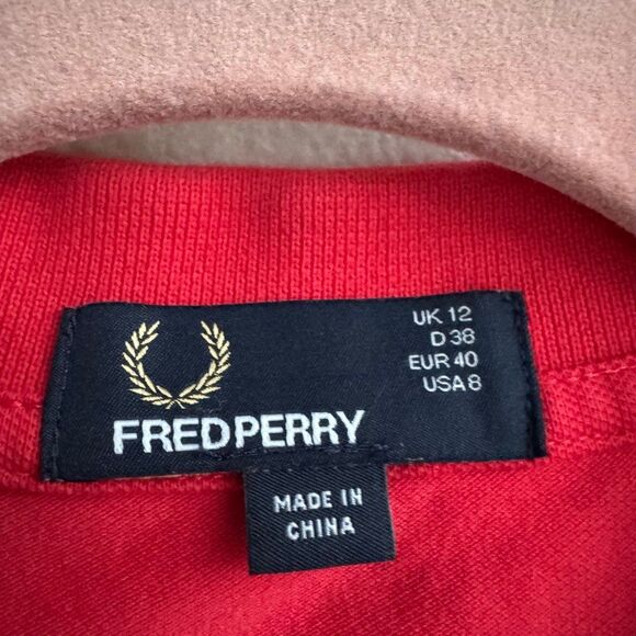 Fred Perry Twin Tipped Polo Mini Dress Preppy Red Size UK 12 US 8 Medium - Picture 3 of 6